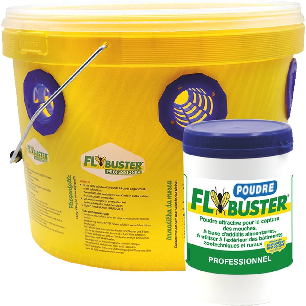 Piége à mouches FLYBUSTER avec seau de 10L et activateur ZAPI FARM - 60135