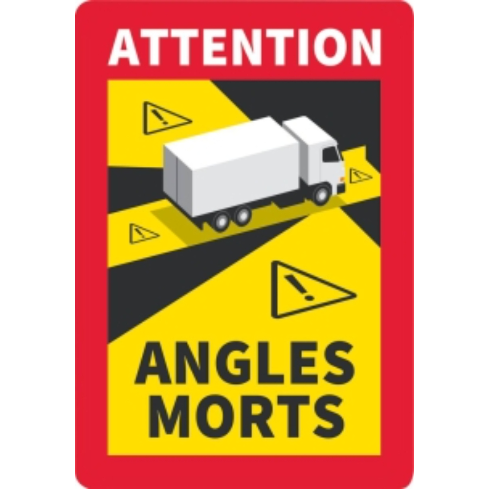 Panneau angles morts pour camions – autocollants 170x250mm - lot de 100 pcs SODIFLASH - 61541