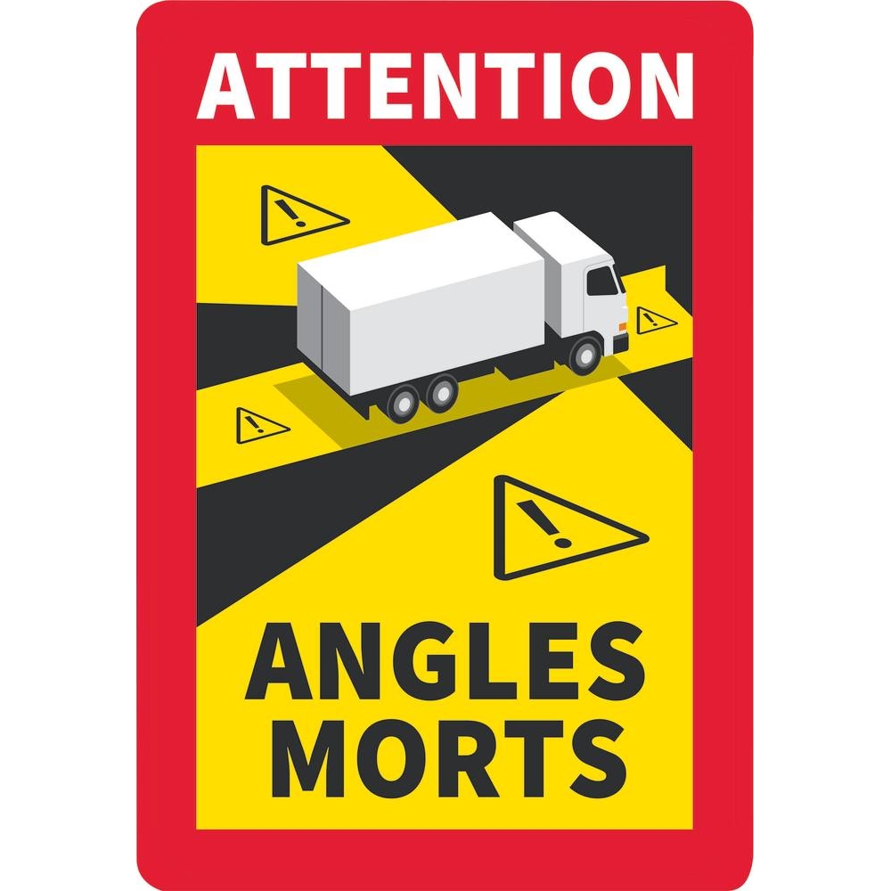 Panneau angles morts pour camions – autocollants 170x250mm - lot de 100 pcs - 61542