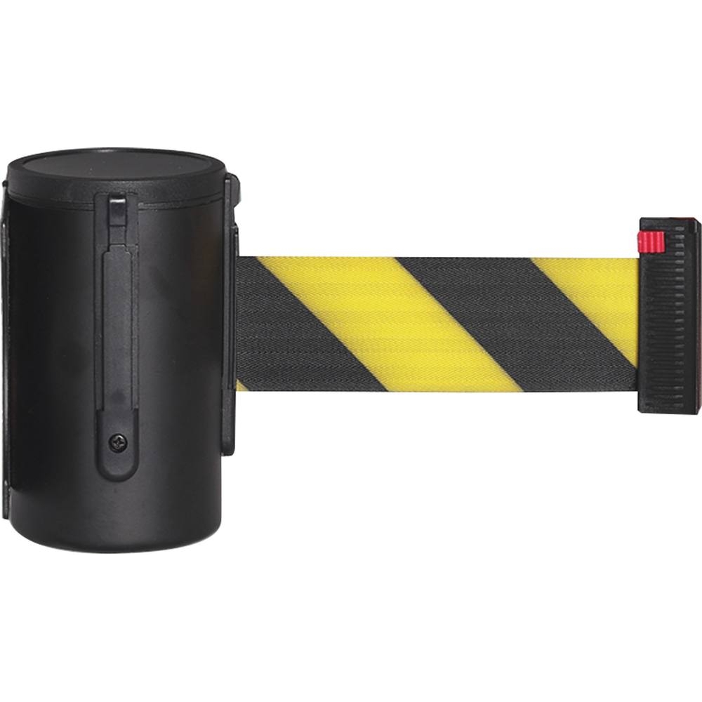 Dérouleur de sangle automatique jaune/noir 48mmx3m à fixer - 61555