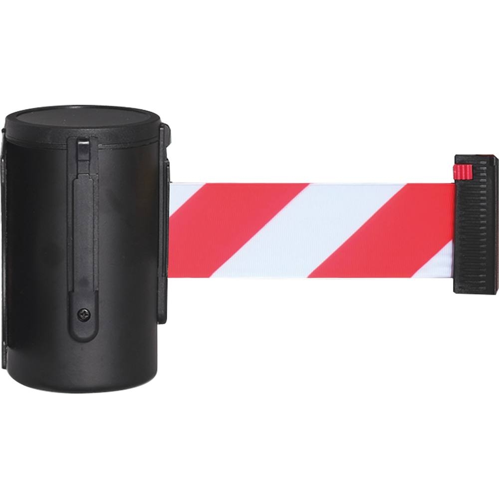 Dérouleur de sangle automatique rouge/blanc 48mmx3m à fixer - 61556