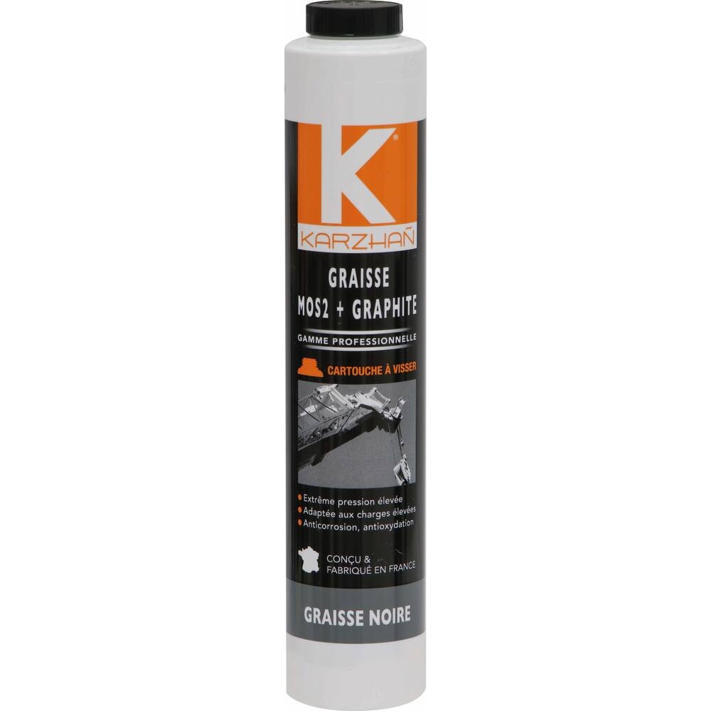 Graisse noire mos2 + graphite - cartouche à visser de 400g KARZHAN - 61930
