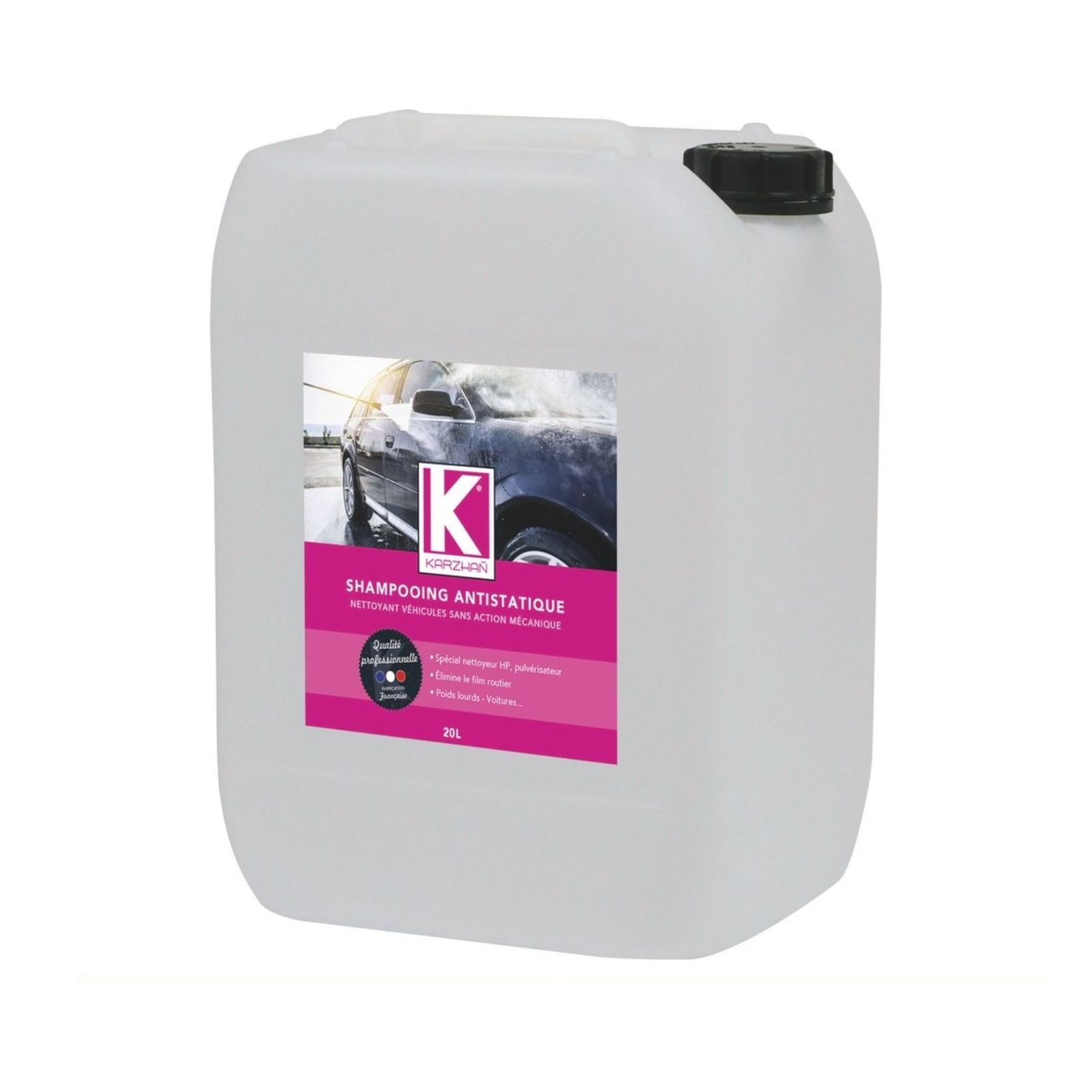 Shampoing antistatique concentré pour carrosserie - K500 - bidon de 20L KARZHAN - 62300