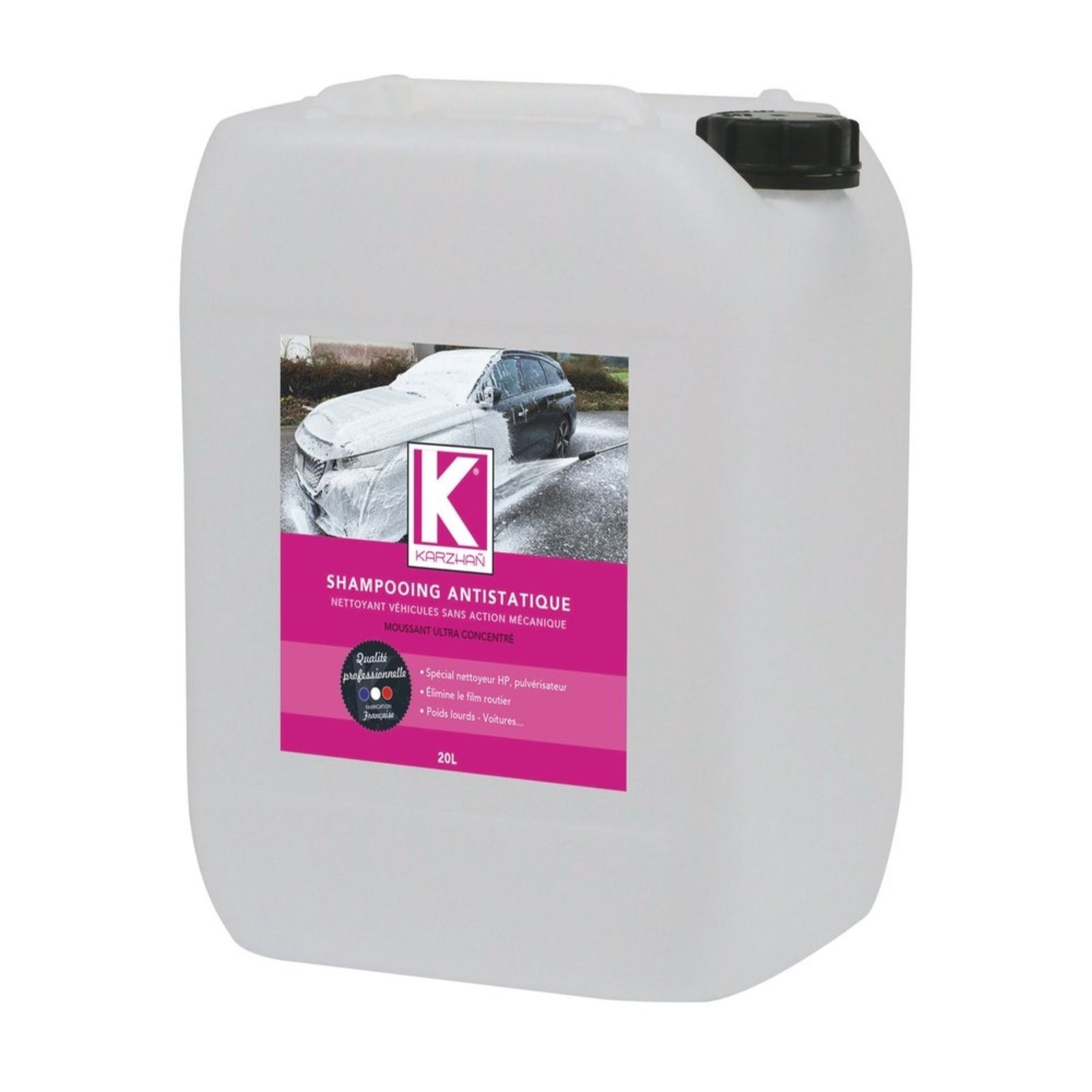 Shampoing antistatique super concentré pour carrosserie spécial HP - K750 - bidon de 20L KARZHAN - 62305
