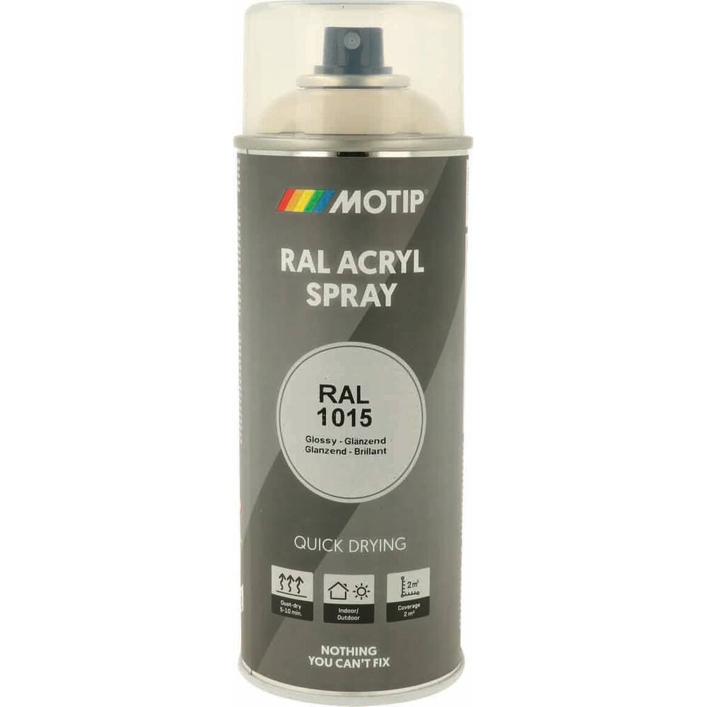 Peinture acrylique RAL 1015 ivoire clair - aérosol de 400ml MOTIP - 62605