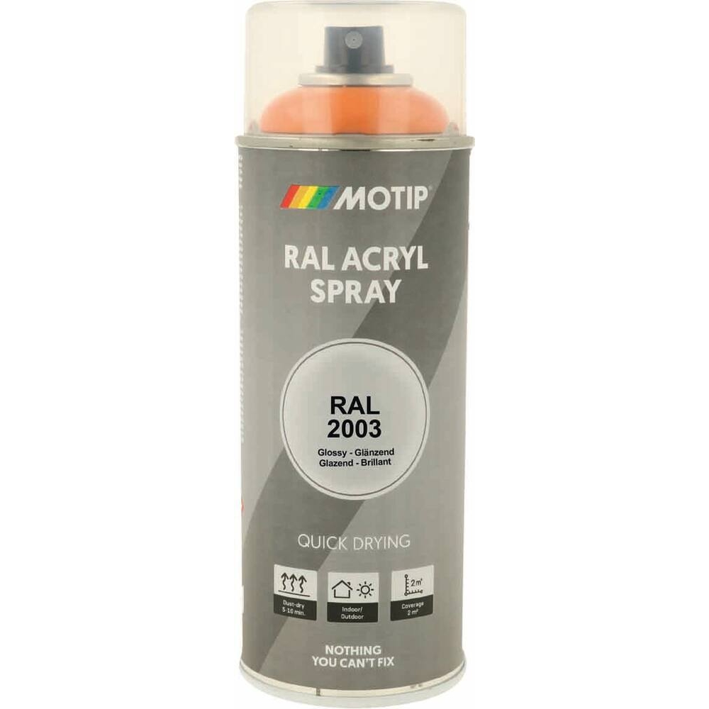 Peinture acrylique RAL 2003 orangé pastel - aérosol de 400ml MOTIP - 62611