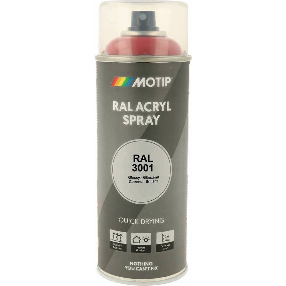 Peinture acrylique RAL 3001 rouge de sécurité - aérosol de 400ml MOTIP - 62614