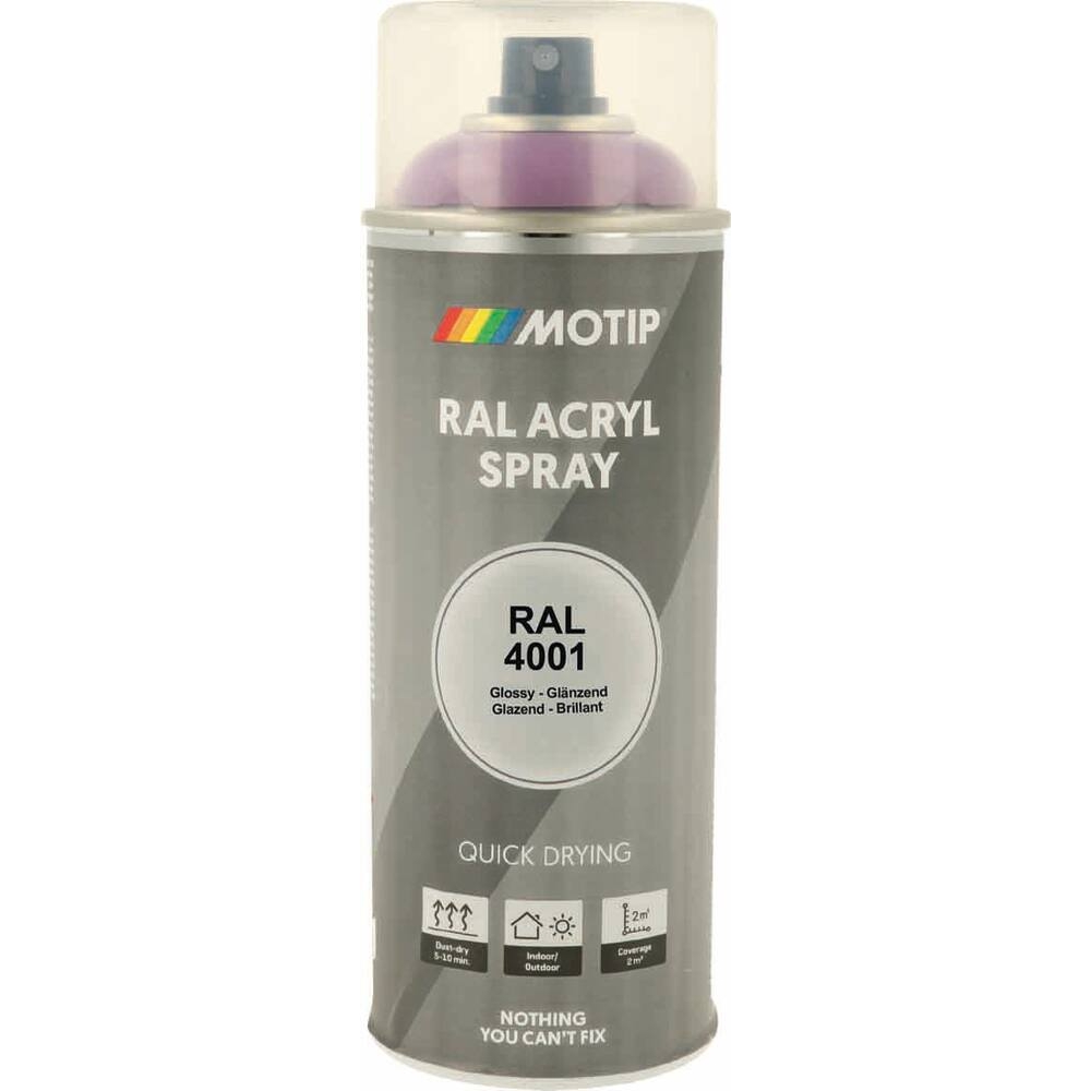 Peinture acrylique RAL 4001 lilas rouge - aérosol de 400ml MOTIP - 62618