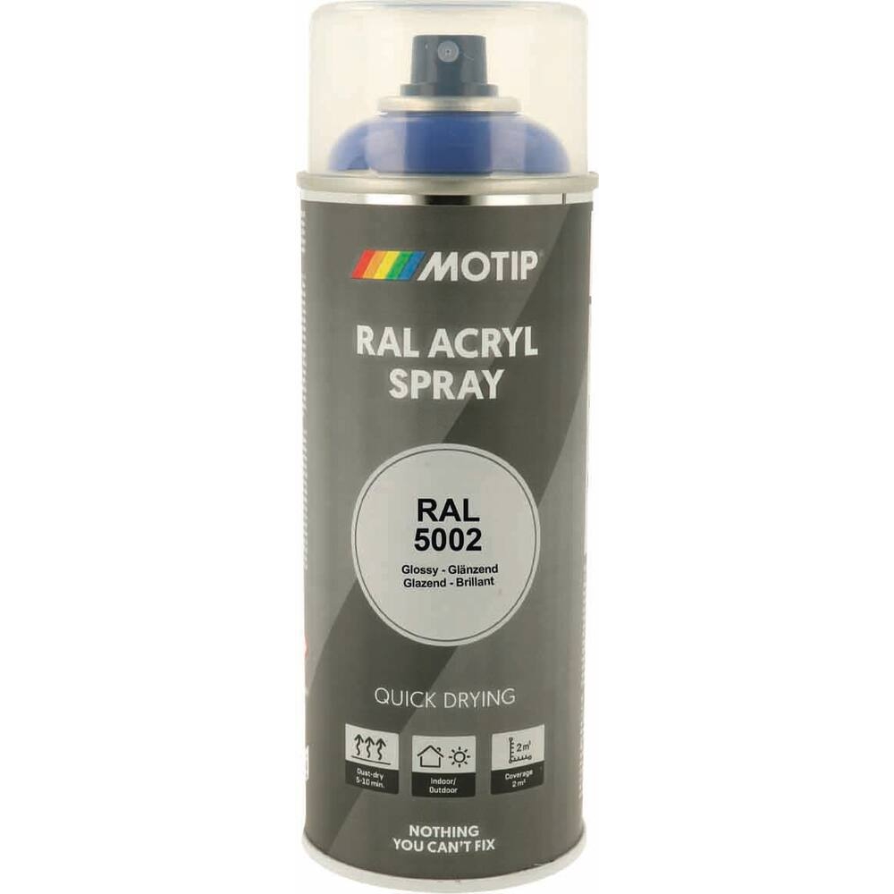 Peinture acrylique RAL 5002 bleu outremer - aérosol de 400ml MOTIP - 62619