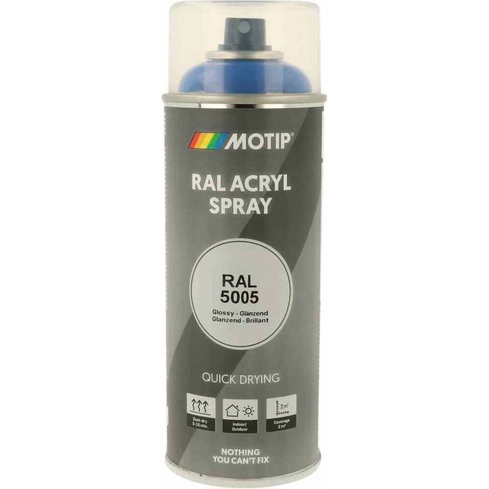 Peinture acrylique RAL 5005 bleu de sécurité - aérosol de 400ml MOTIP - 62620
