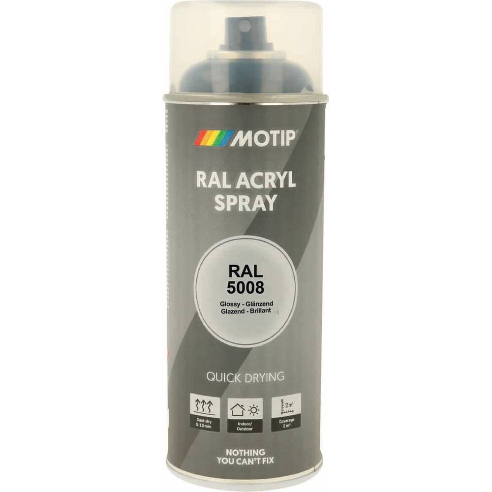 Peinture acrylique RAL 5008 bleu gris - aérosol de 400ml MOTIP - 62621