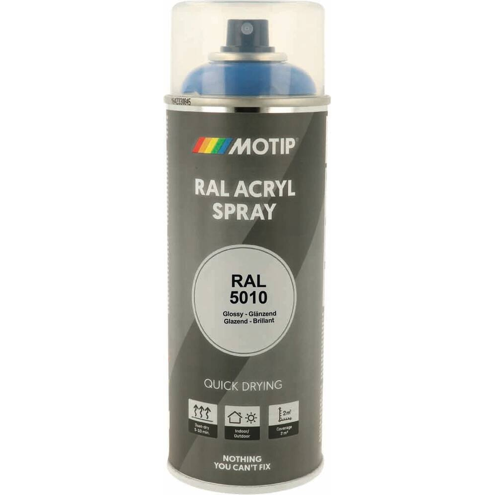 Peinture acrylique RAL 5010 bleu gentiane - aérosol de 400ml MOTIP - 62622