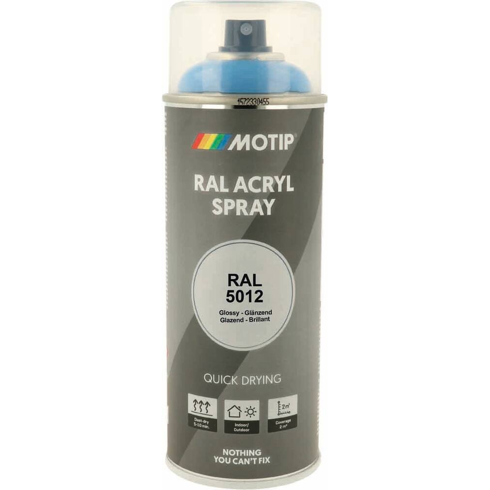 Peinture acrylique RAL 5012 bleu clair - aérosol de 400ml MOTIP - 62623