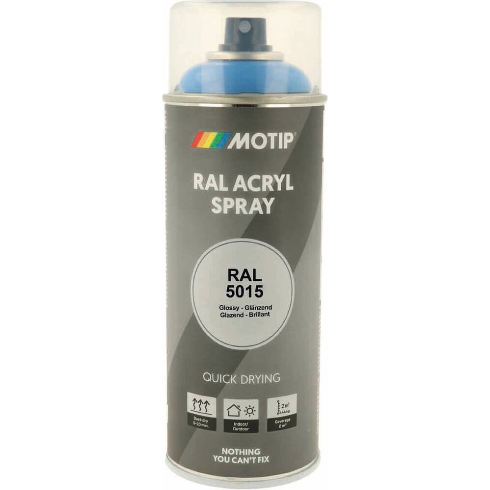 Peinture acrylique RAL 5015 bleu ciel - aérosol de 400ml MOTIP - 62624