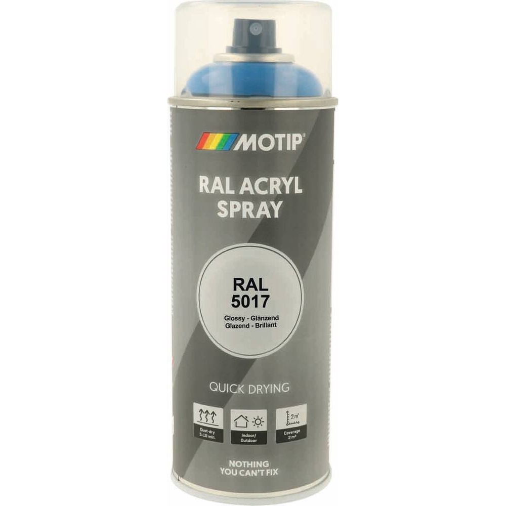 Peinture acrylique RAL 5017 bleu signalisation - aérosol de 400ml MOTIP - 62625