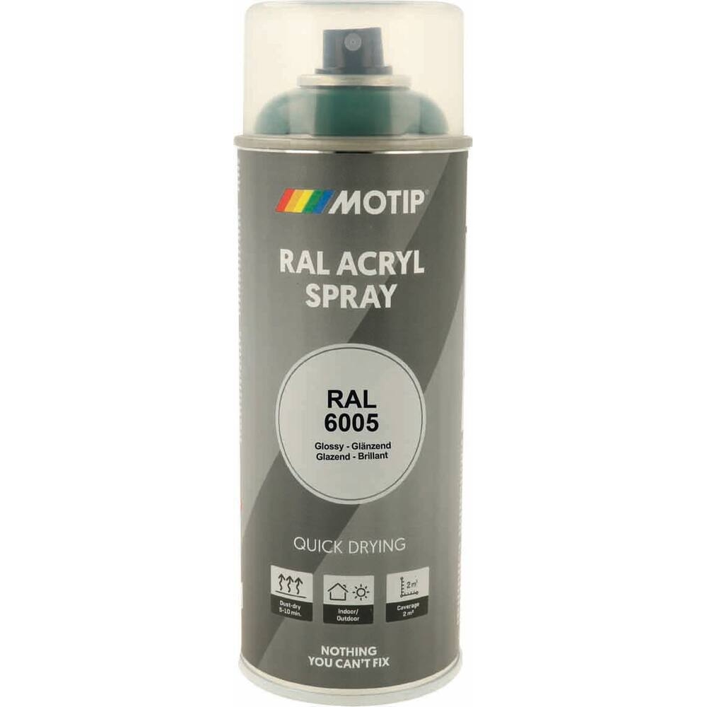 Peinture acrylique RAL 6005 vert mousse - aérosol de 400ml MOTIP - 62627