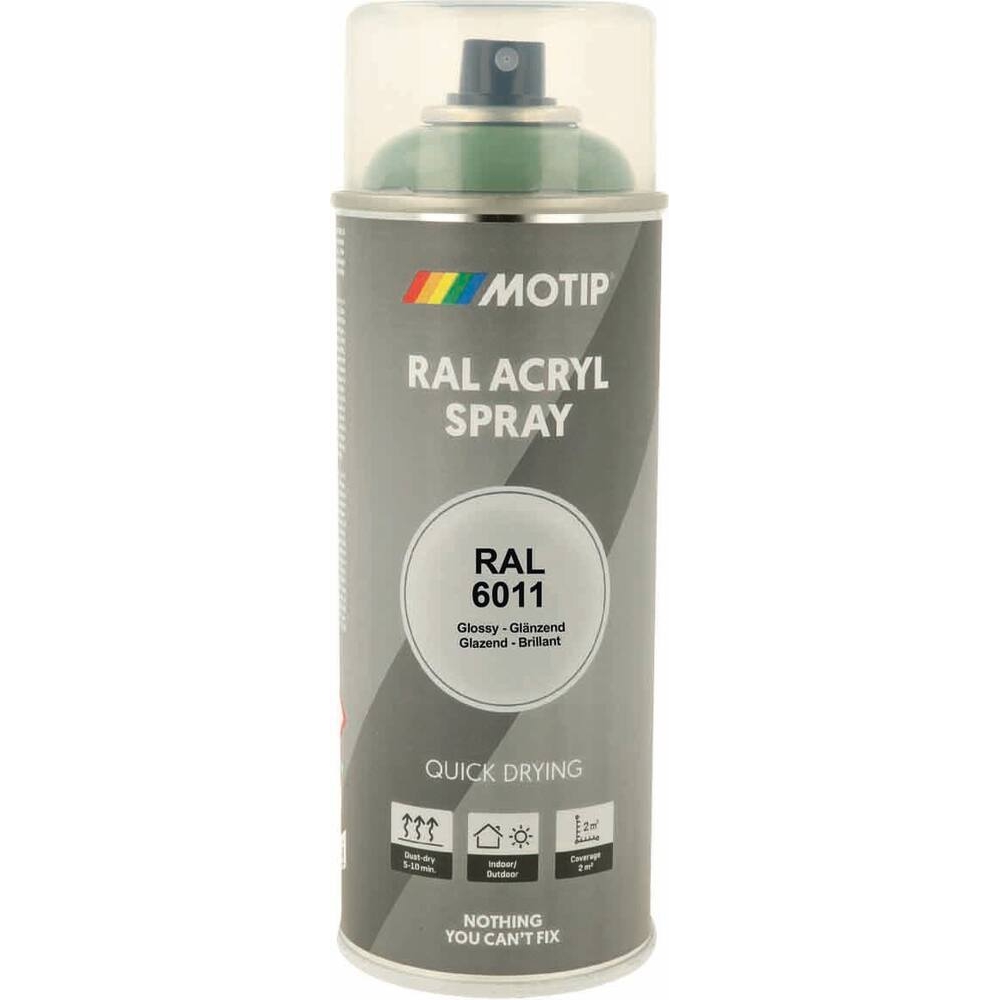 Peinture acrylique RAL 6011 vert réséda - aérosol de 400ml MOTIP - 62628