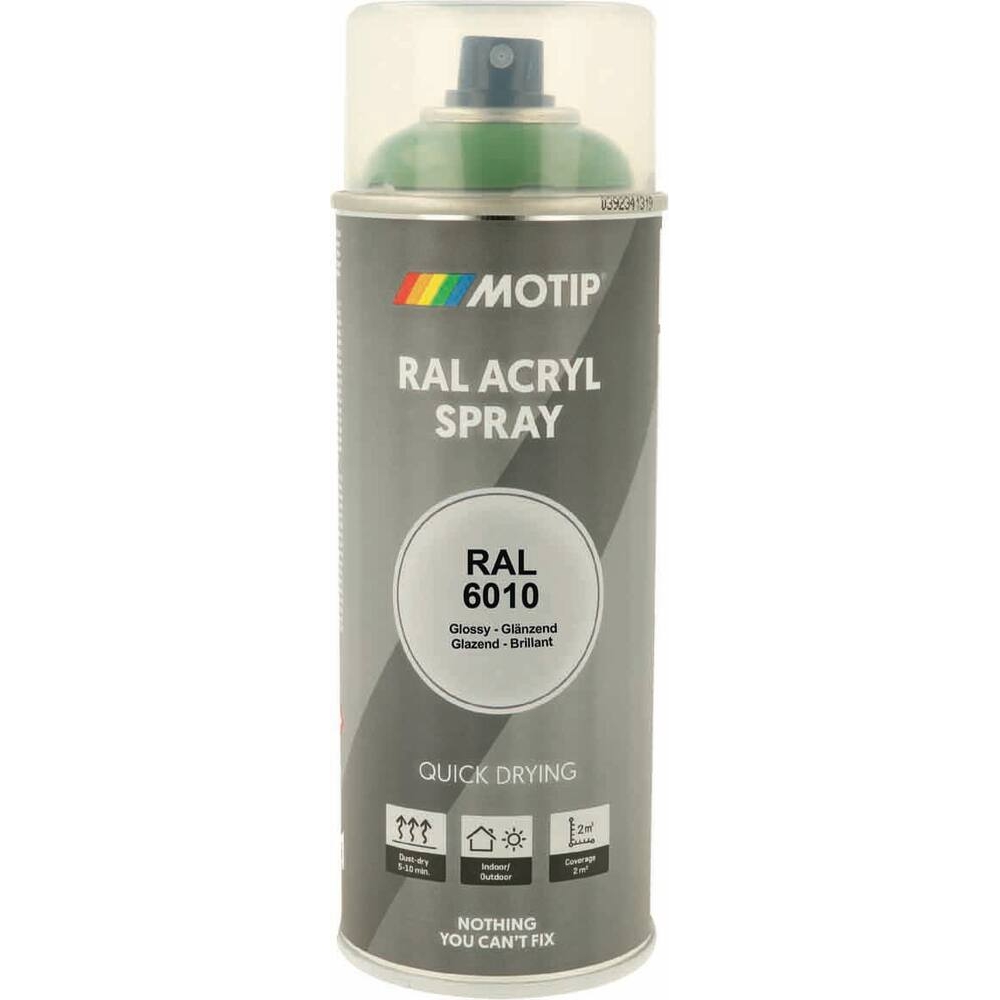 Peinture acrylique RAL 6010 vert herbe - aérosol de 400ml MOTIP - 62629
