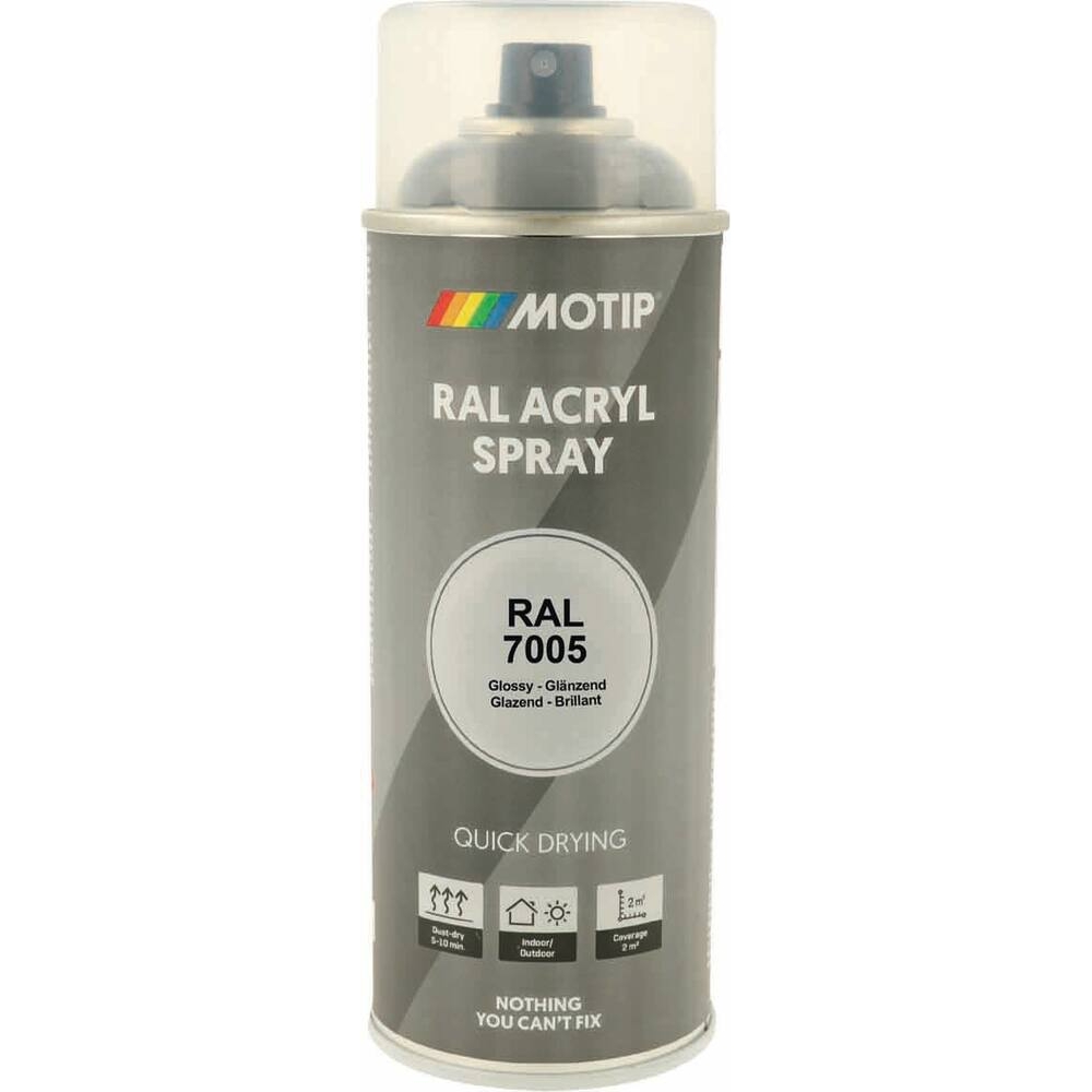 Peinture acrylique RAL 7005 gris souris - aérosol de 400ml MOTIP - 62632