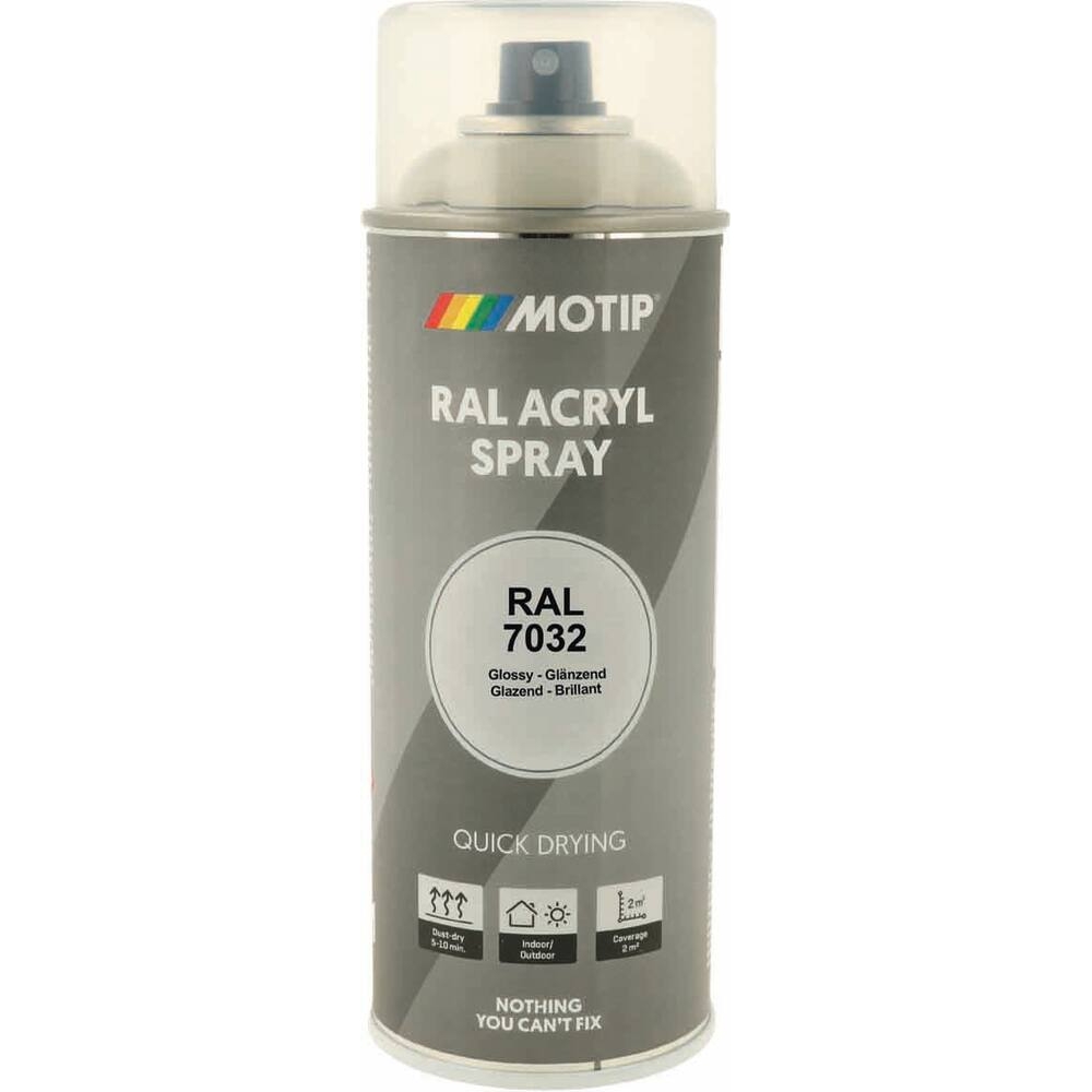 Peinture acrylique RAL 7032 gris silex - aérosol de 400ml MOTIP - 62637
