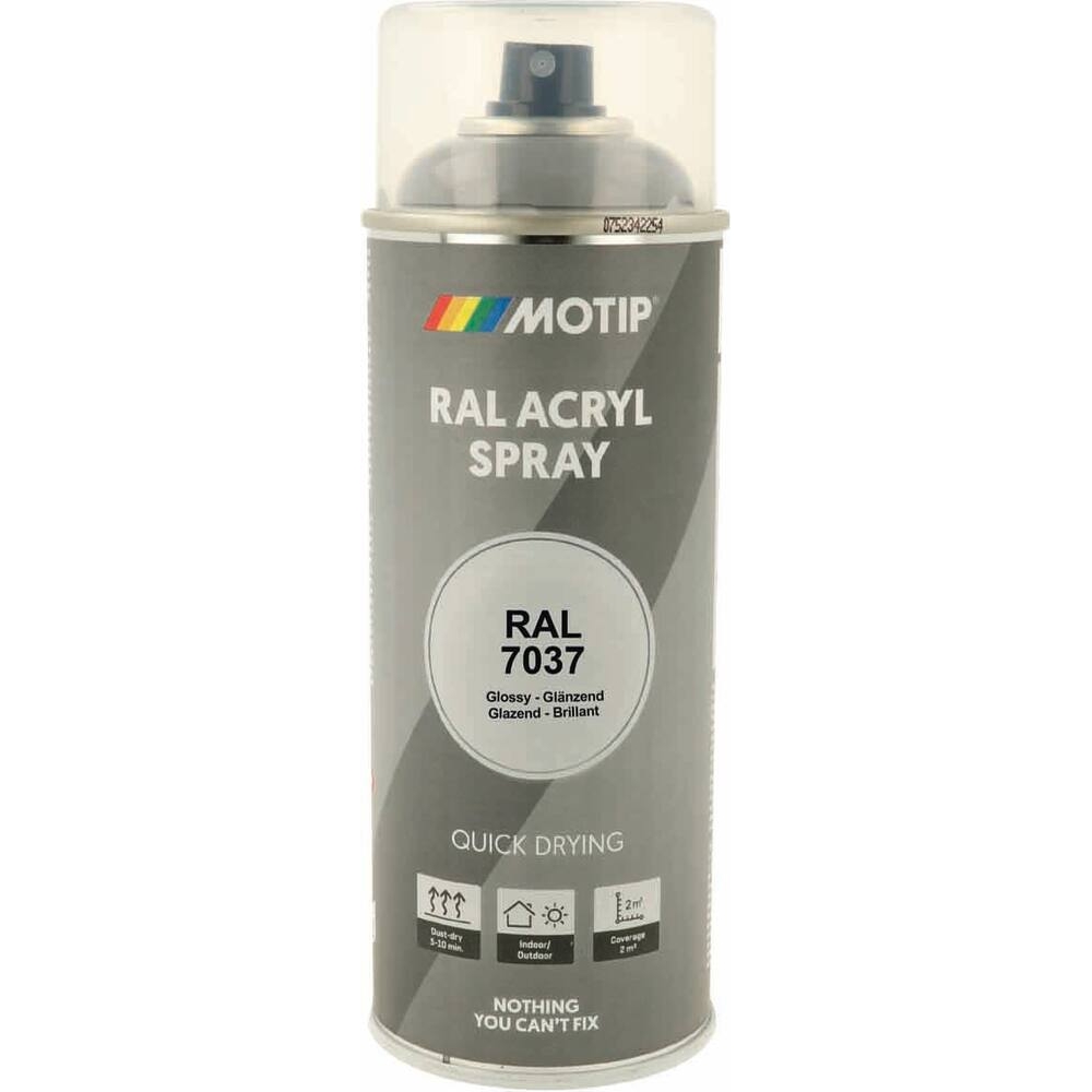 Peinture acrylique RAL 7037 gris poussière - aérosol de 400ml MOTIP - 62639