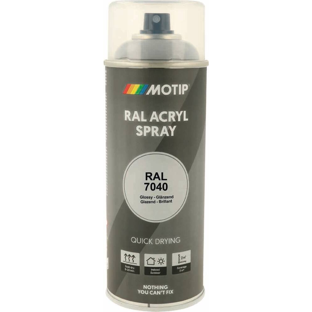 Peinture acrylique RAL 7040 gris fenêtre - aérosol de 400ml MOTIP - 62640