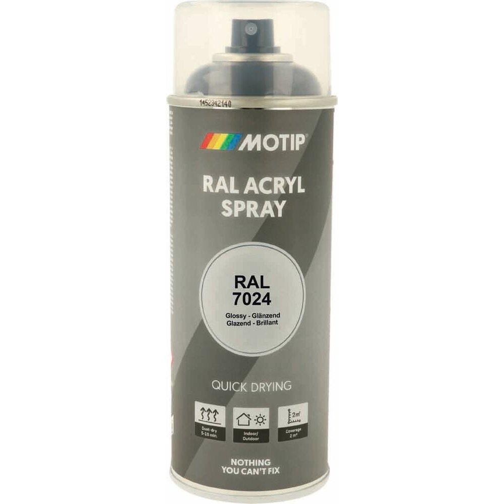 Peinture acrylique RAL 7024 gris graphite - aérosol de 400ml MOTIP - 62653