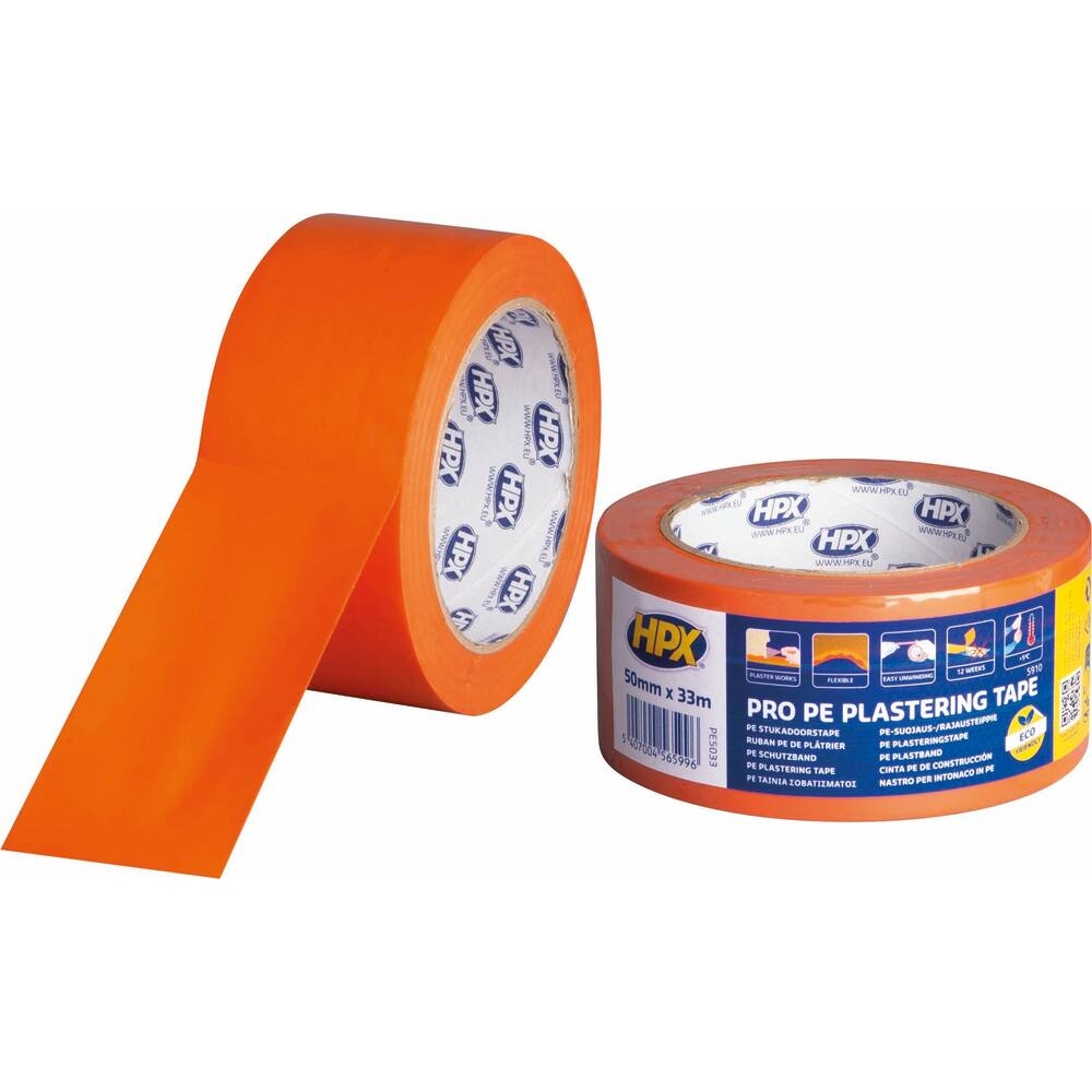 Ruban adhésif PE - orange spécial bâtiment 50mmx33m HPX - 63753