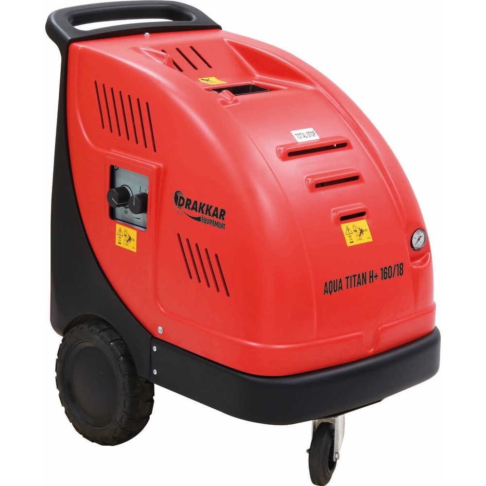 Nettoyeur HP eau chaude 380V 18 l/min 160 bar flexible 10m et total stop DRAKKAR - 64810