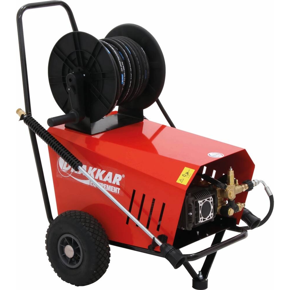 Nettoyeur HP eau froide 380V 21 l/min 170 bar total stop avec enrouleur 20m et lance turbo DRAKKAR - 64885
