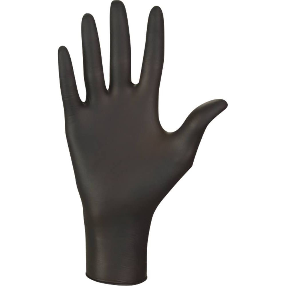 Gants jetables ambidextres nitrile 240mm 0,09mm noir T10 - Boîte de 100 pcs MERCATOR - 65036