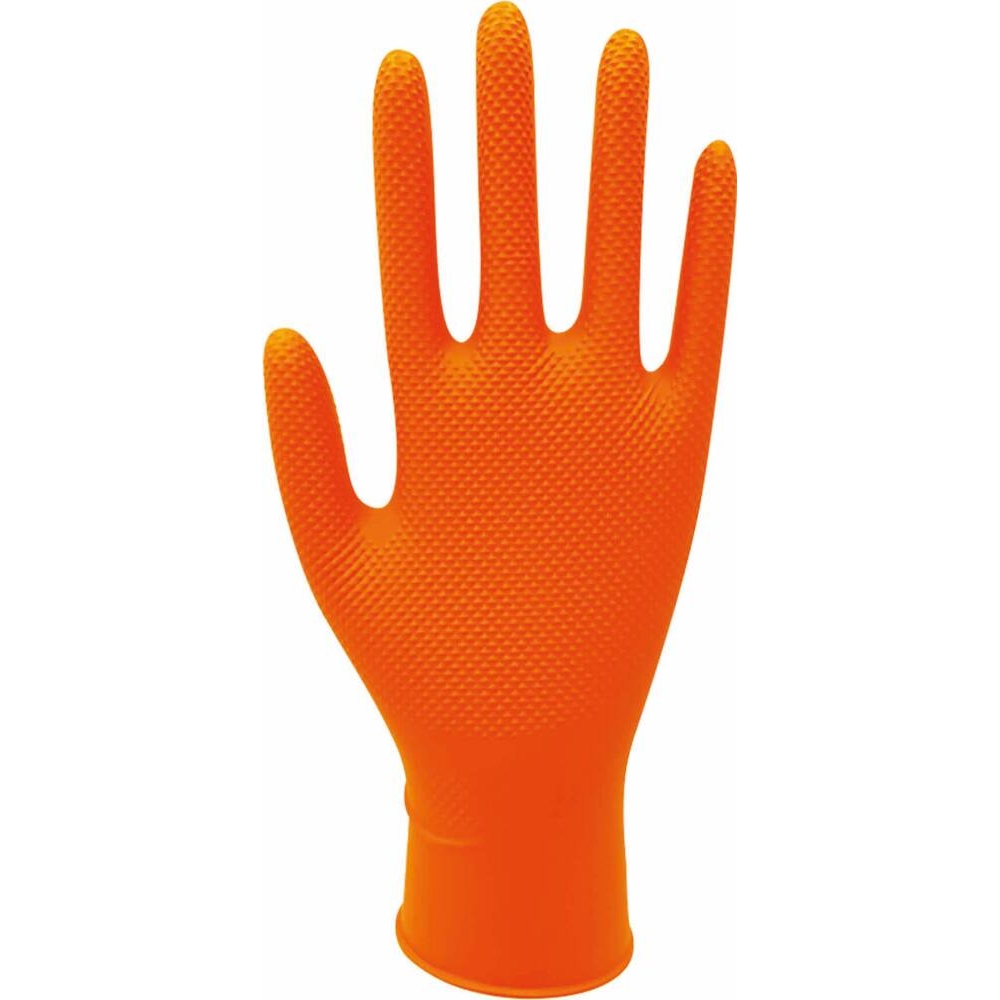 Gants jetables nitrile orange T9 - Boîte de 100 pcs - STILKER - 65102