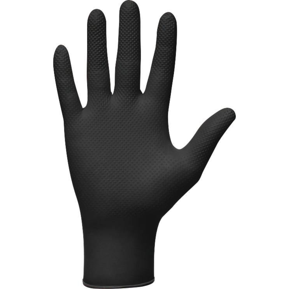 Gants jetables ambidextres nitrile 240mm 0,18mm noir T8 - Boîte de 50 pcs MERCATOR - 65152