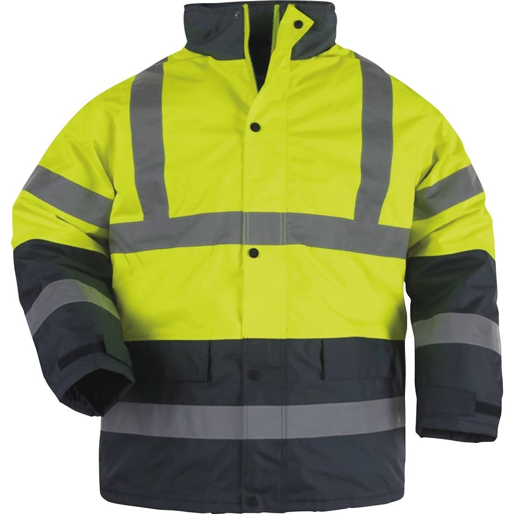Parka polyester rétroréfléchissant 140 g/m² Jaune/bleu doublé XXL - 65478