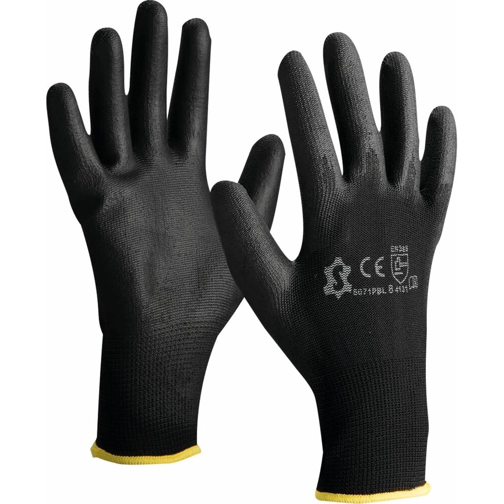 Gants de dextérité enduit PU T8 - noir - 66058