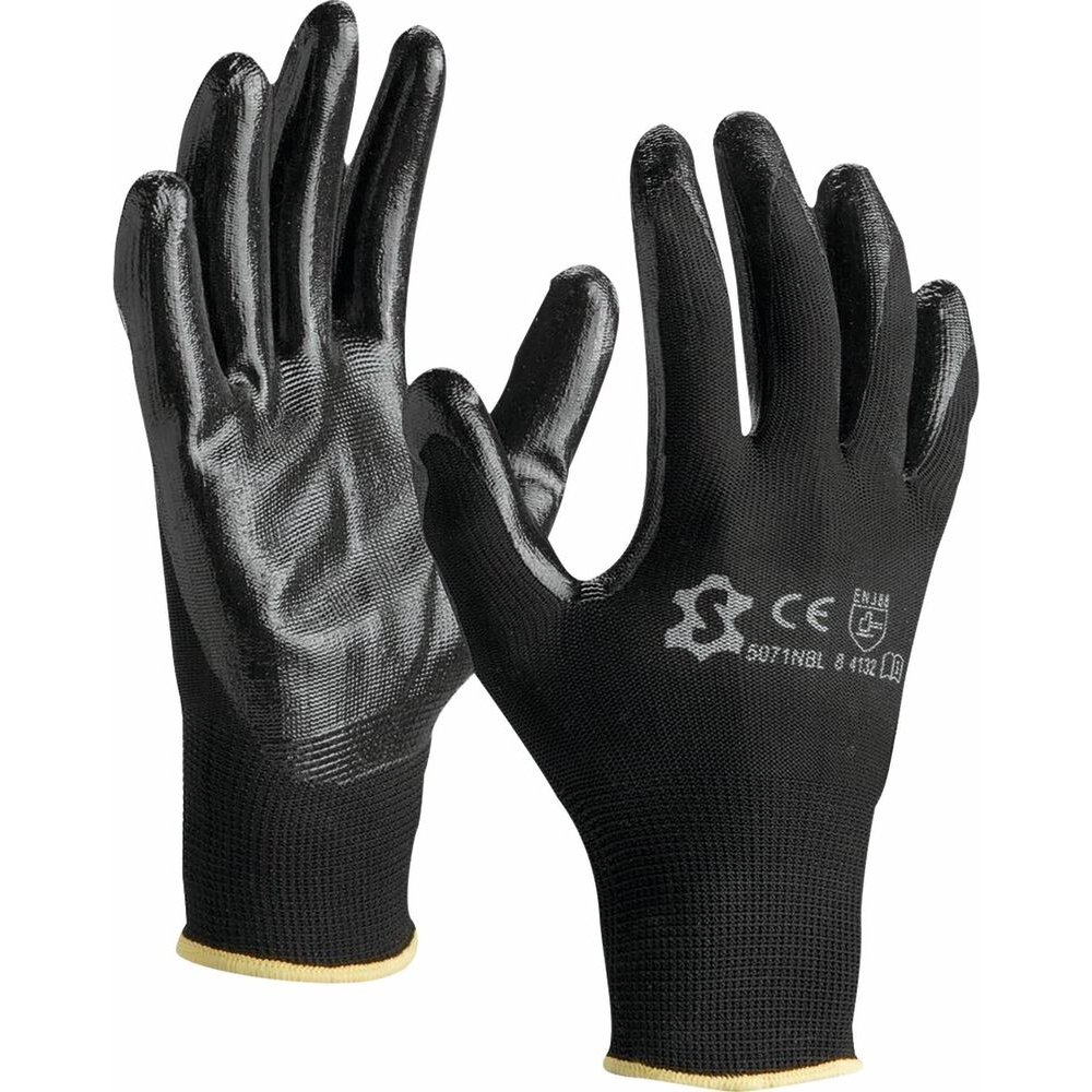 Gants de manutention enduit nitrile noir - T7 - 66062