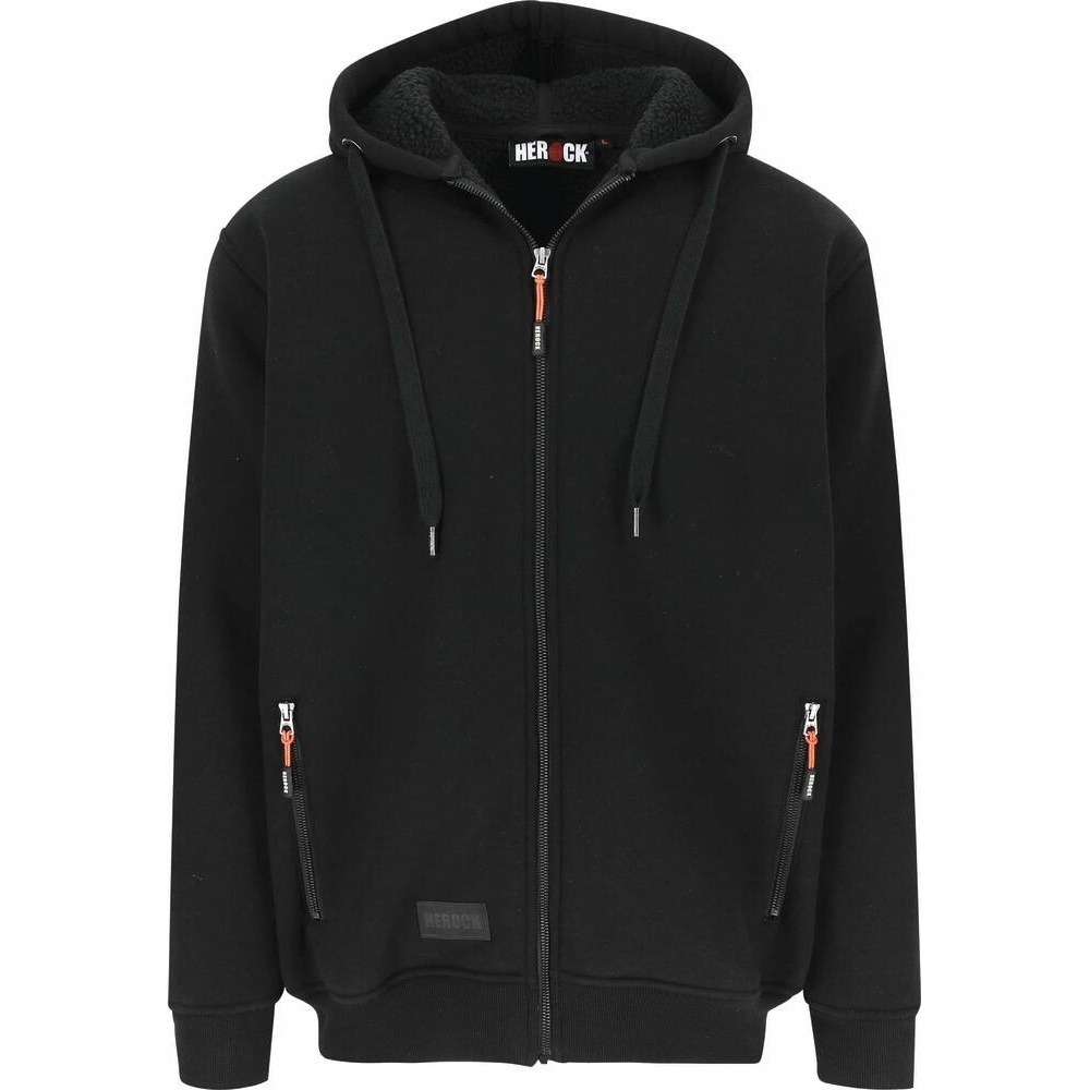 Gilet à capuche poches zippées noir - HEROCK