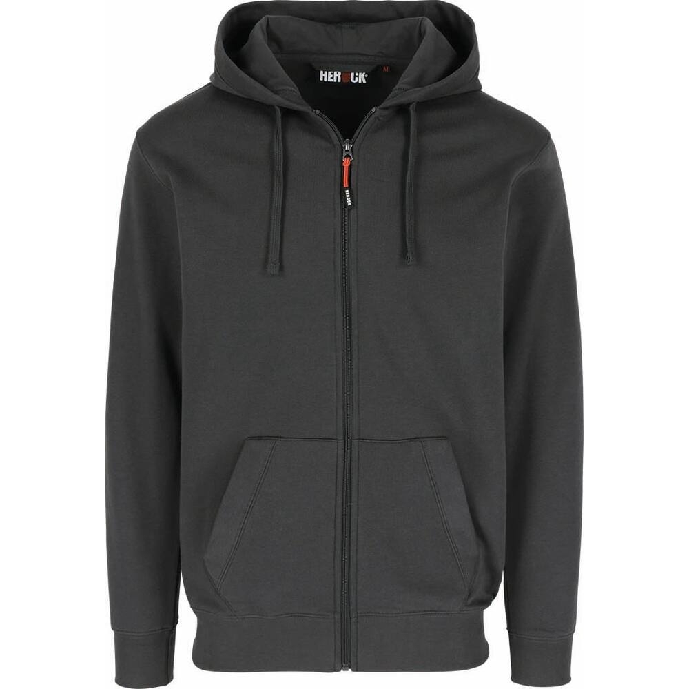 GILET A CAPUCHE POCHES KANGOUROU - GRIS ANTHRACITE  - HEROCK