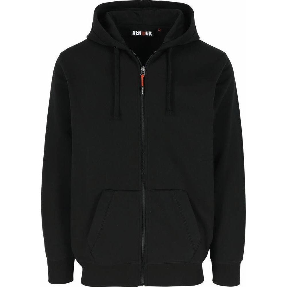 Gilet à capuche poches kangourou noir  - HEROCK