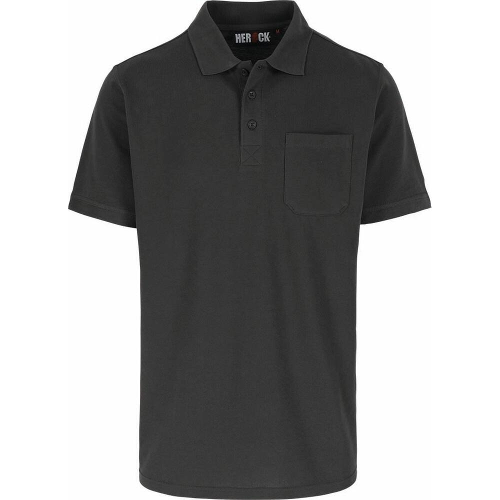 POLO MANCHES COURTES GRIS ANTHRACITE  - HEROCK