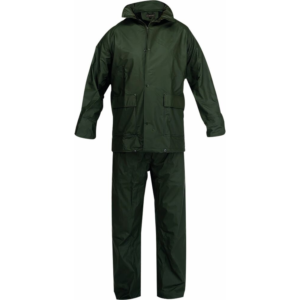 Vêtement de pluie 100% PU avec capuche L - vert - 66890
