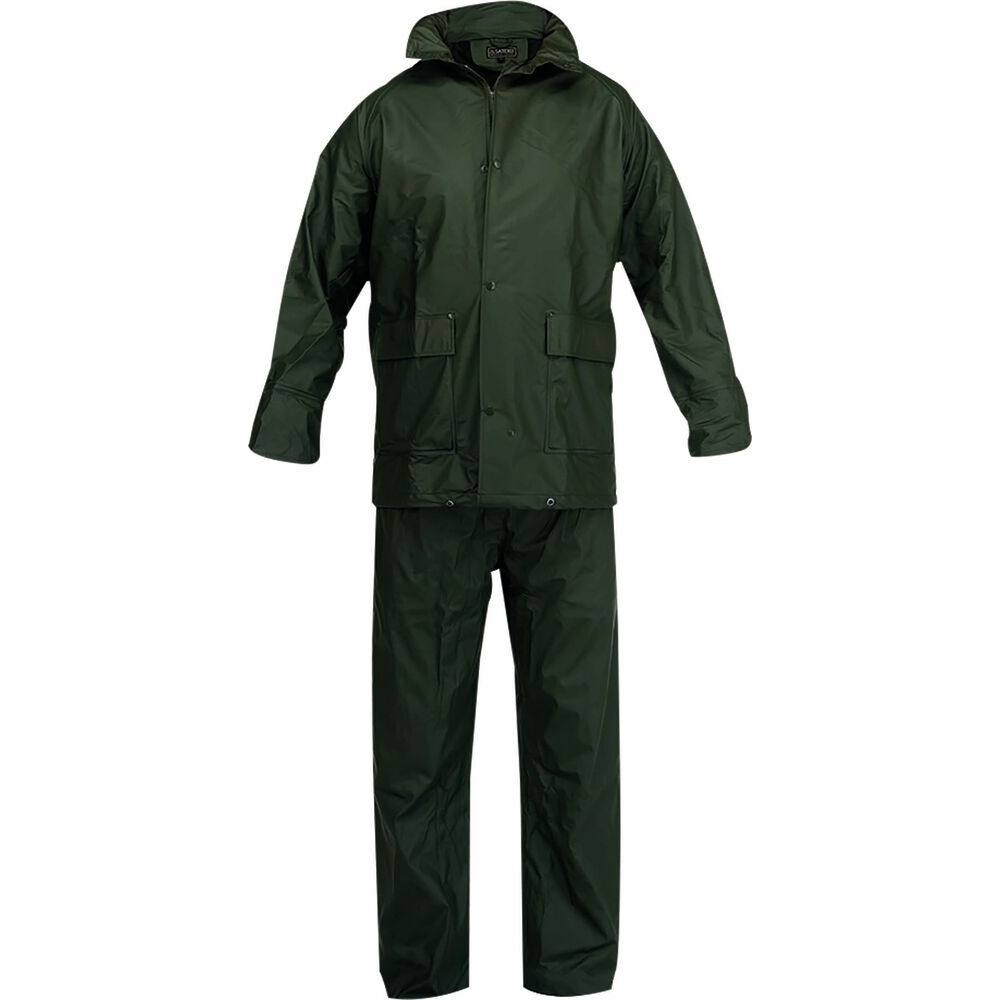 Vêtement de pluie 100% PU avec capuche XXL - vert - 66892
