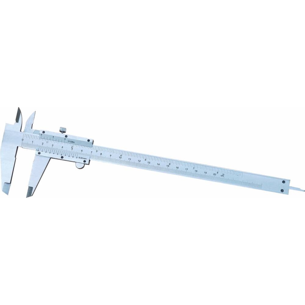 Pied à coulisse 200mm 1/20 avec jauge de profondeur et réglet - coffret STILKER - 67422