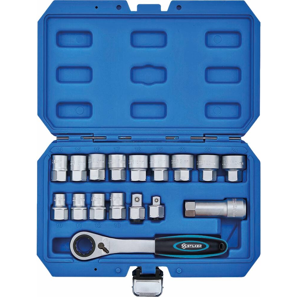 Coffret de douilles traversantes 3/8