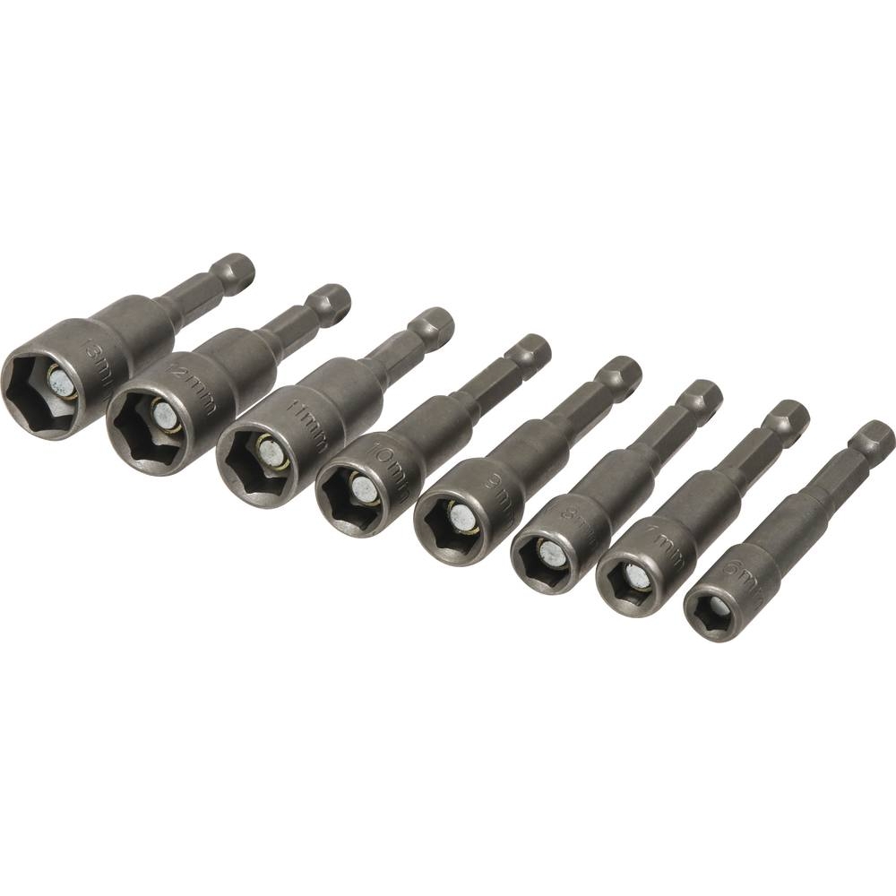 Douilles de 6 à 13mm sur tige hexagonale 1/4