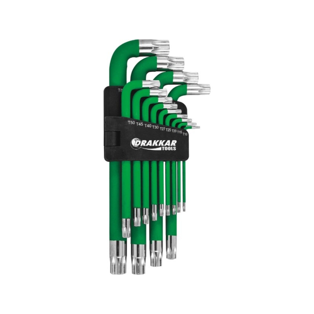 Clés mâles coudées torx longues magnétiques de t10 à t80 DRAKKAR TOOLS - 68410