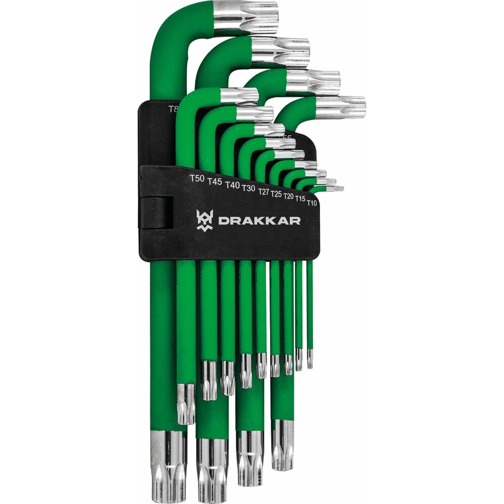 Clés mâles coudées Torx longues magnétiques de T10 à T80 - étui pivotant de 13 pcs DRAKKAR TOOLS - 68410