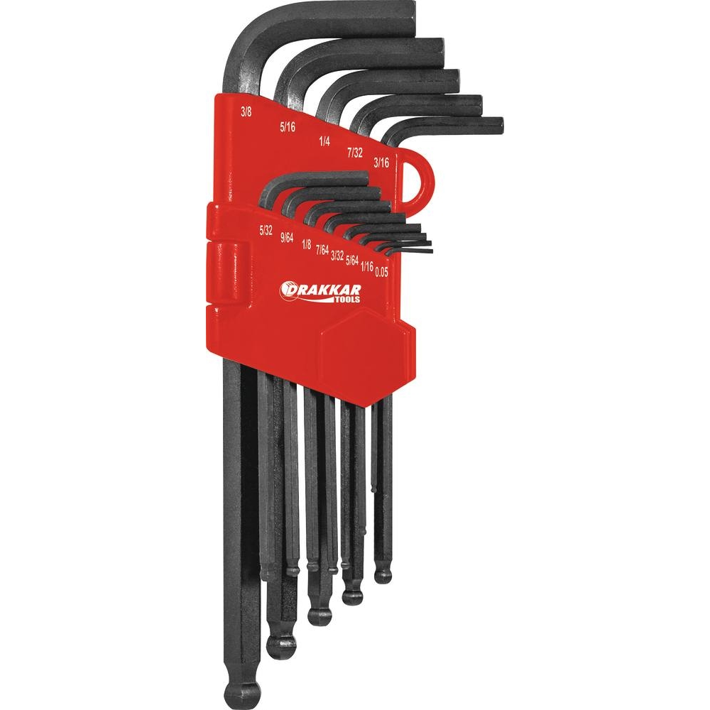 Clés mâles hexagonales longues en pouce de 0,05 à 3/8