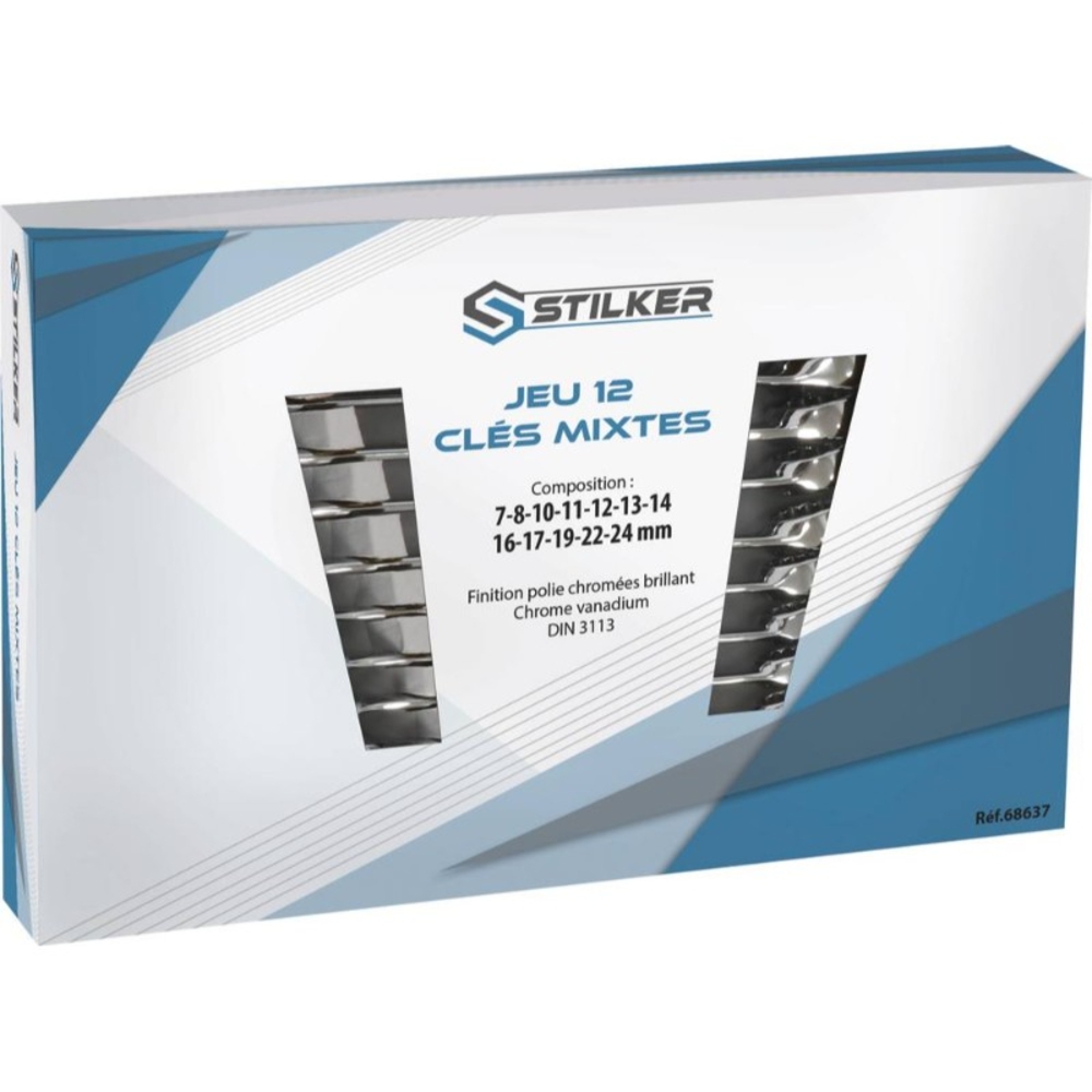 Clés mixtes de 7 à 24mm full polish STILKER - 68637