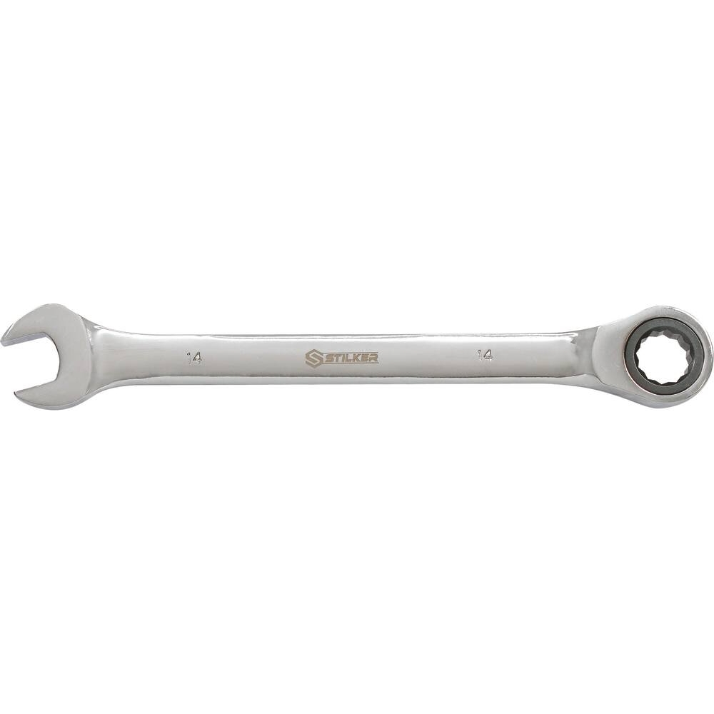 Clé mixte droite à cliquet de 14mm 72 dents - carte STILKER - 68758